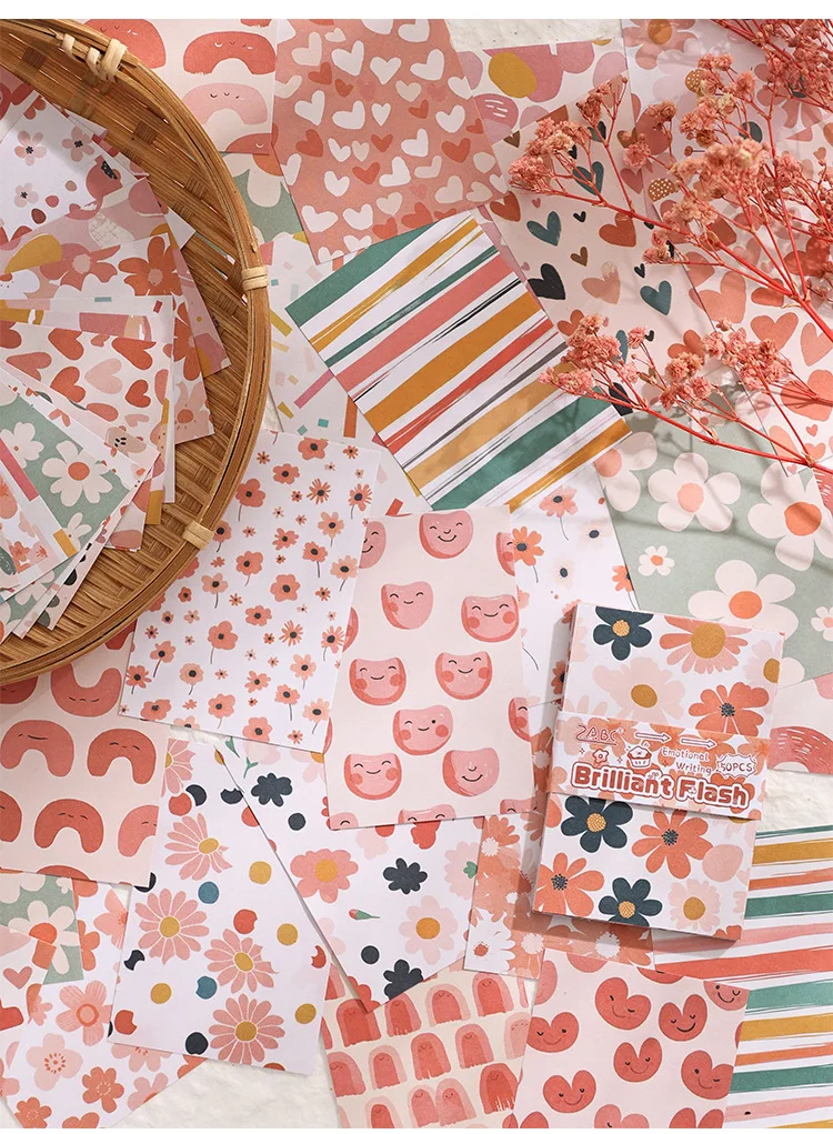 Nicht-Klebende Vintage Notizblöcke für Journaling Retro Dekorative Papierbögen Ästhetisches Schreibwaren-Set für Scrapbooking & DIY-Basteln – Detail 9