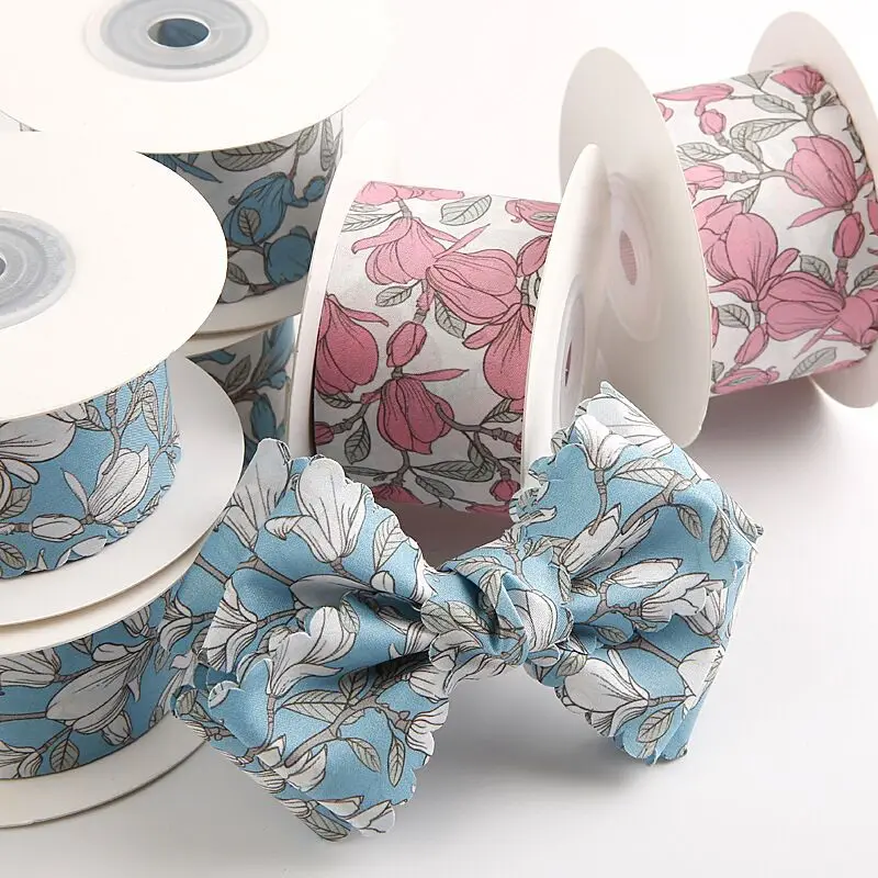 10 Yards 25mm40mm Double Sided  Jasmine Flower Ribbon DIY Handmade Materials  Headwear For Hair Bows Clothing Shoes Accessories