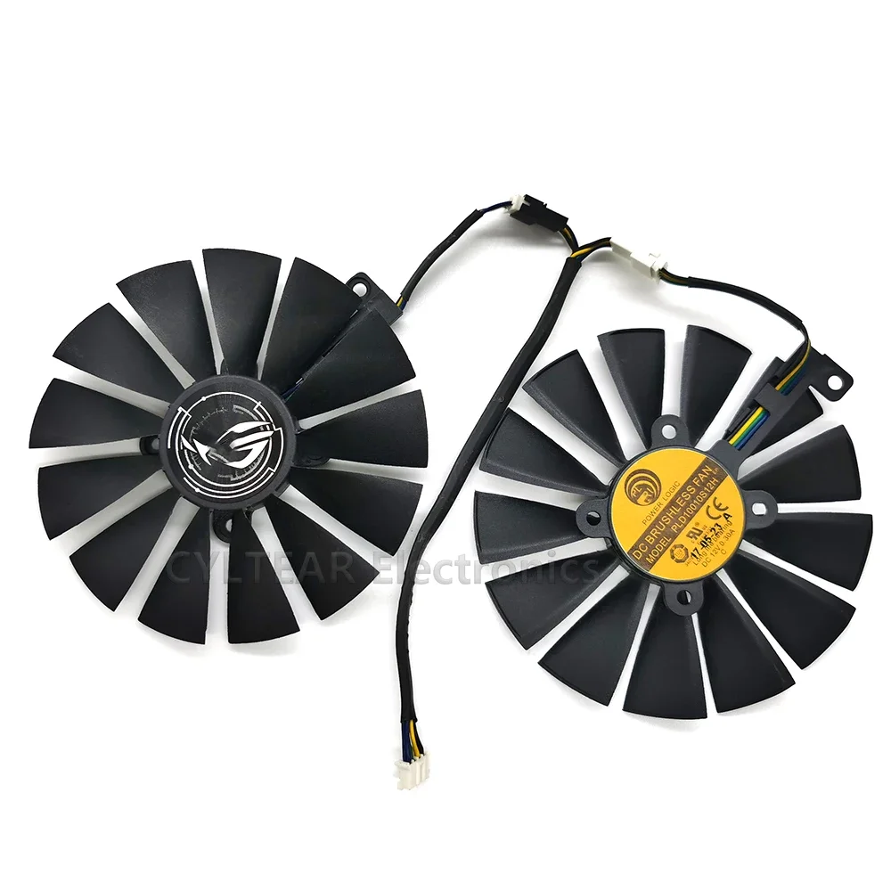 Ventilador de placa gráfica, 95mm PLD10010S12H T129215SM, 0.30AMP, RX580, Radeon ASUS AREZ RX 580 DUAL OC