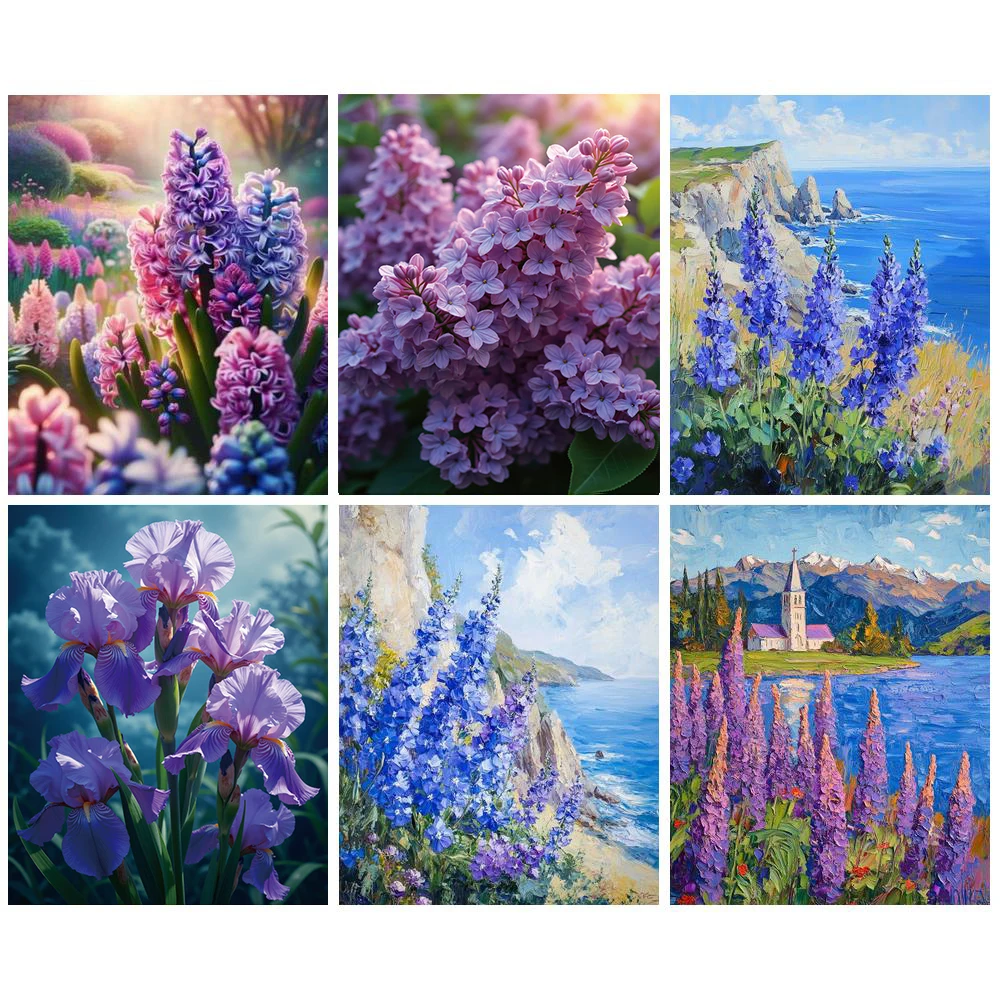 

GATYZTORY Diamond Art Painting Kits Lavender Mosaic Full Square Drill Diamond Embroidery Scenery Cross Stitch Sale Home Decor