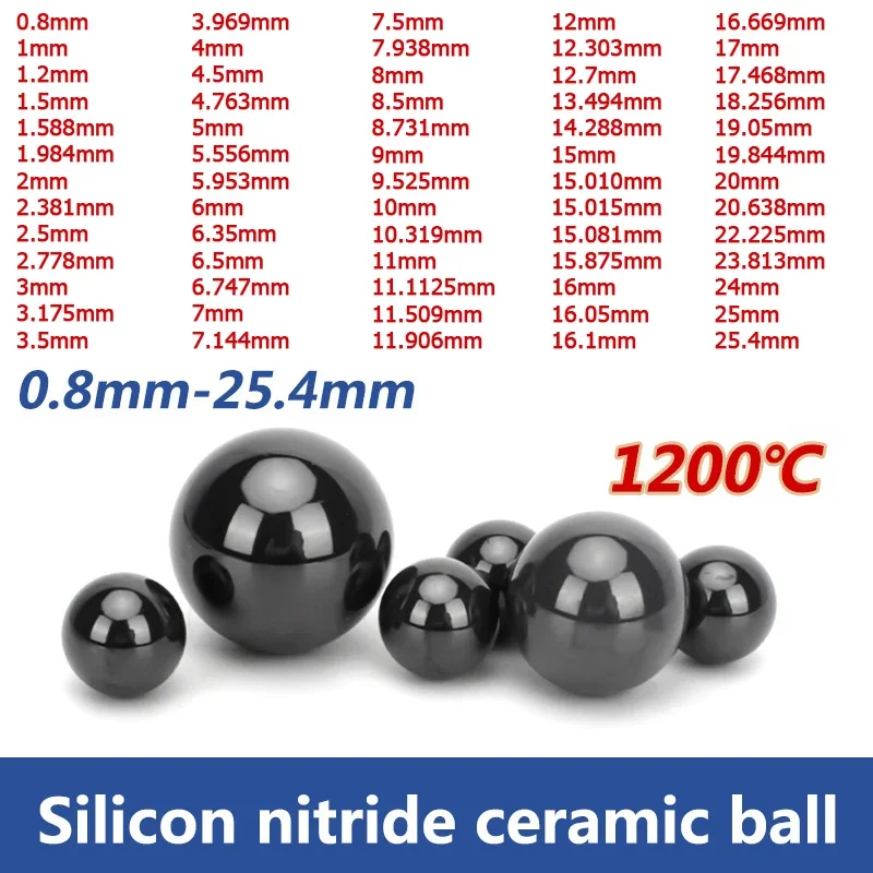 

1/5/10/50pcs Silicon Nitride Si3N4 Ceramic Bearing Balls G5 Dia 0.8/1/1.2/1.5/1.588/2/2.381/2.5/2.778/3/3.175/3.5/4/4.5 - 16.1mm