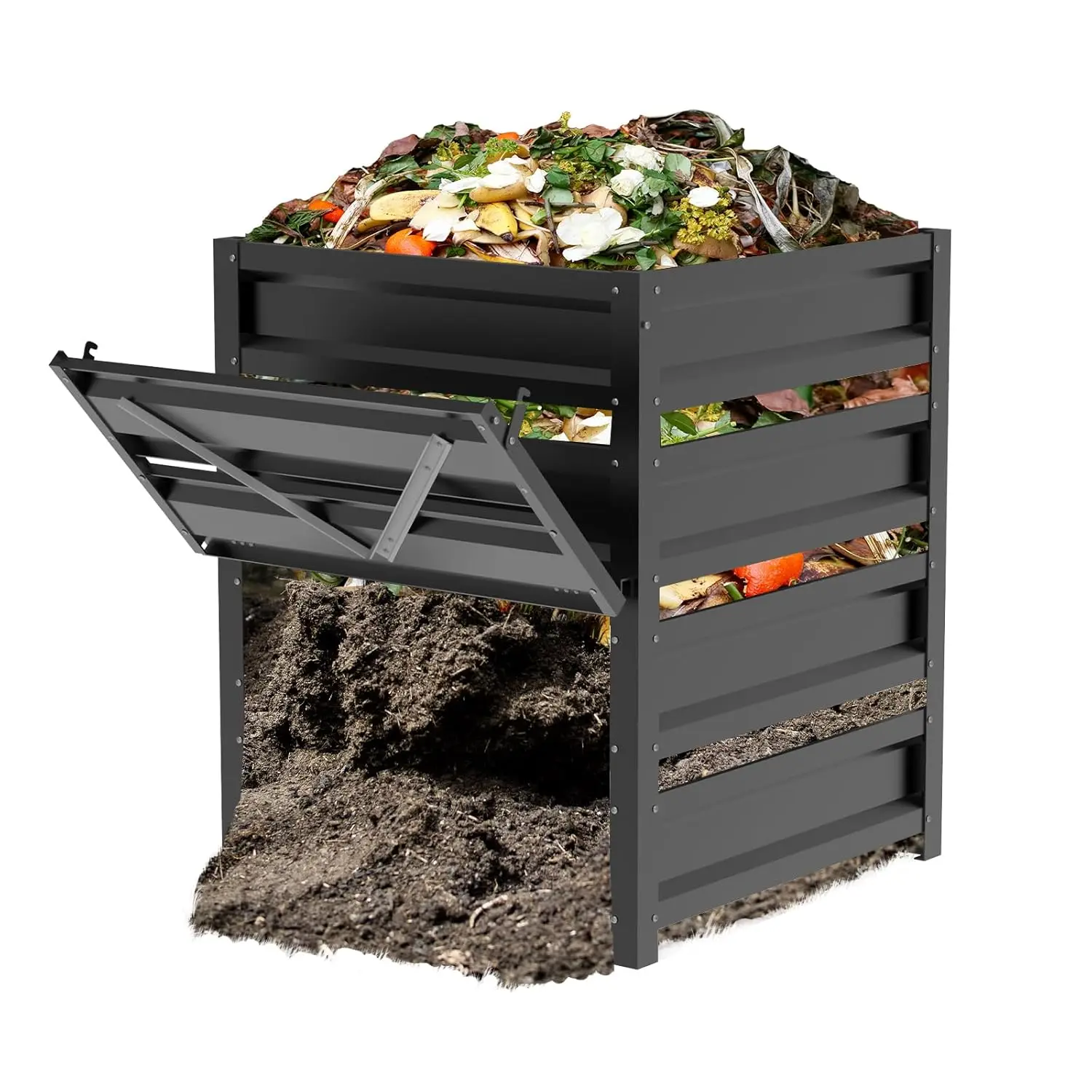 

170 Gallon Outdoor Compost Bin Rust-Proof Coating Painted Finish Fertilizer Kitchen Waste Leaves Custom