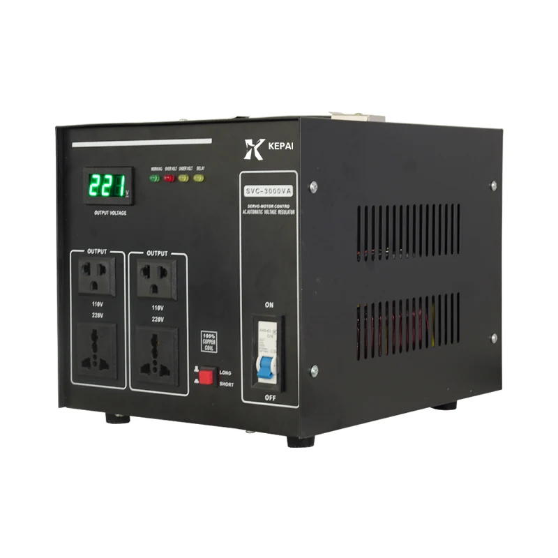 Custom SVC-3000W Automatic Voltage Regulator 110V Single Phase LCD Display Voltage Stabilizers Servo Motor Household Appliances