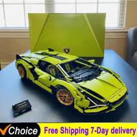 stock 42115 SIAN Roadster Model FKP37 Kit Model 3696PCS Champagne Lambo Technical Car Fit Building Blocks Toys Kid festival Gift