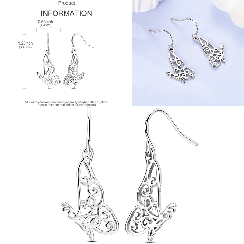 925 Sterling Silber Hängeohrringe Erdbeere Mond Kolibri Kleeblatt Libelle Ozean für Frauen Mädchen Geburtstag Schmuck Geschenk – Detail 18