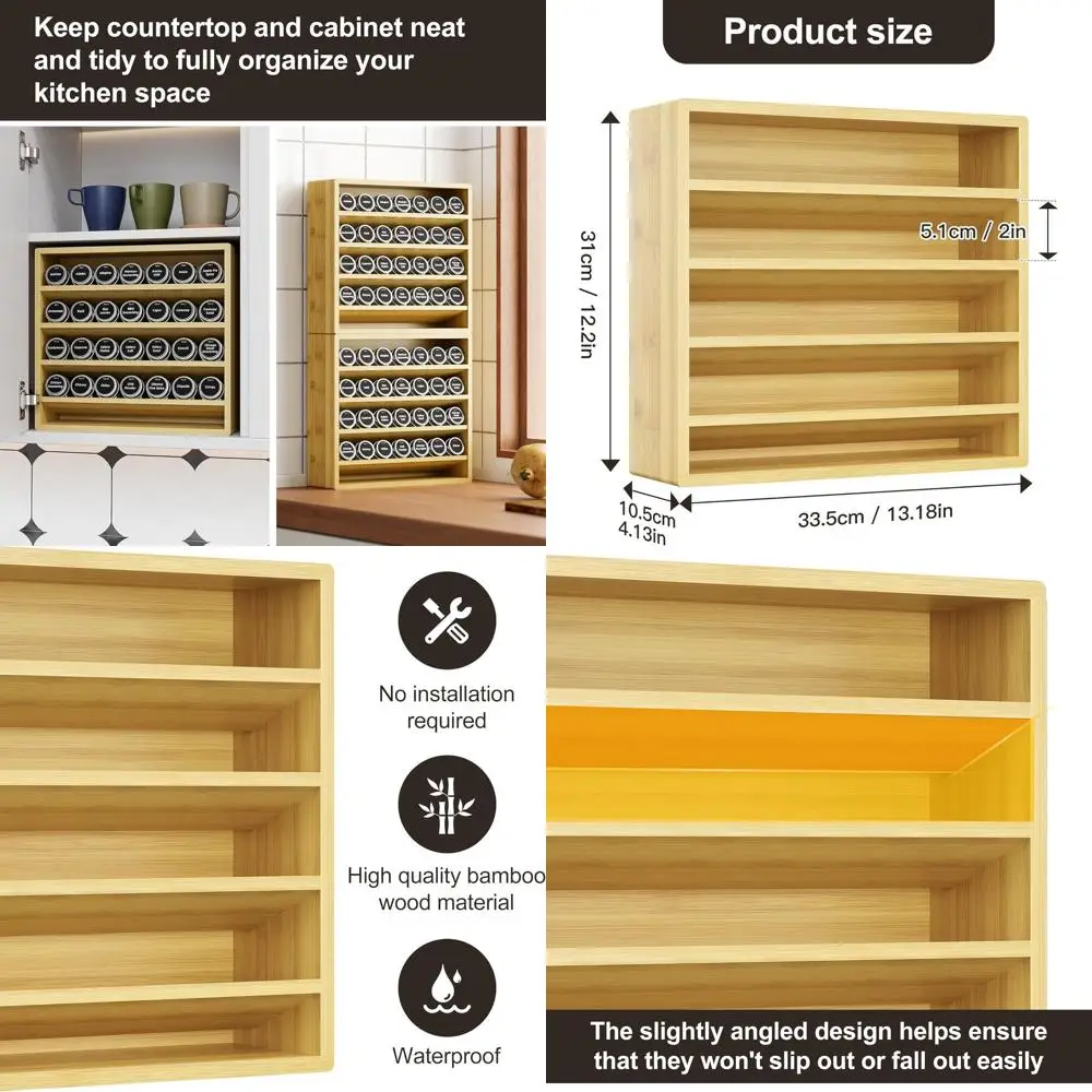 

Бамбуковый 4-х уровневый органайзер для специй, кухонная столешница для хранения, 13,18x4,13x12,2 (банки для специй в комплект не входят)