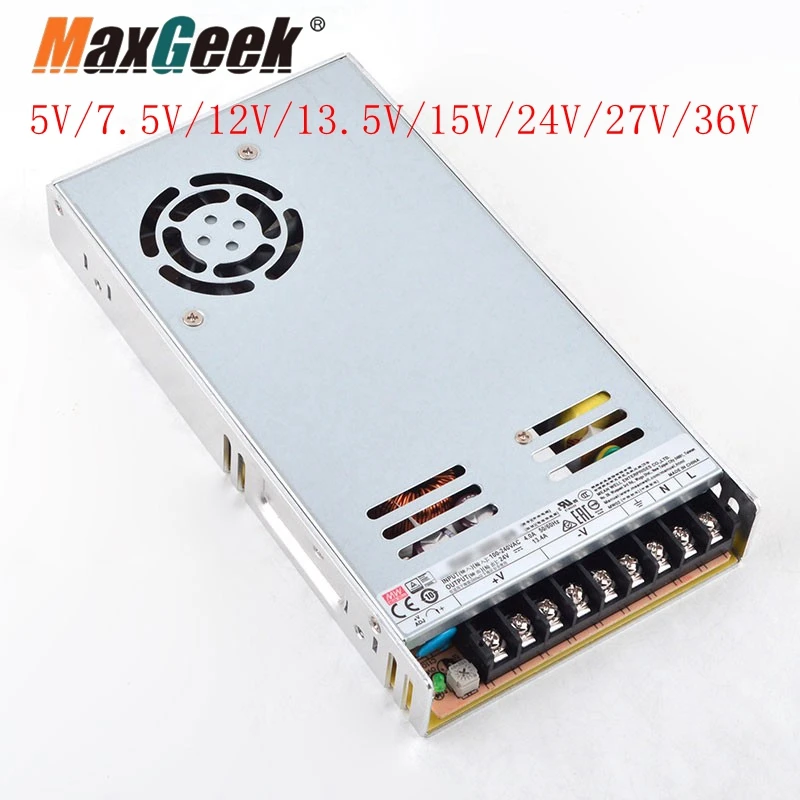 

Maxgeek RSP-320 Series Switch Power Single Output Power Supply with PFC Function for MEAN WELL 5V/7.5V/12V/13.5V/15V/24V/27V/36V