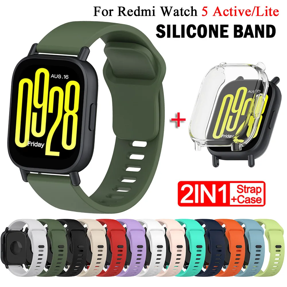 Strap+case for Redmi Watch 5 Active/Lite Strap Smart Protective Cover Soft TPU Screen Protector Case for Redmi Watch 5 Lite