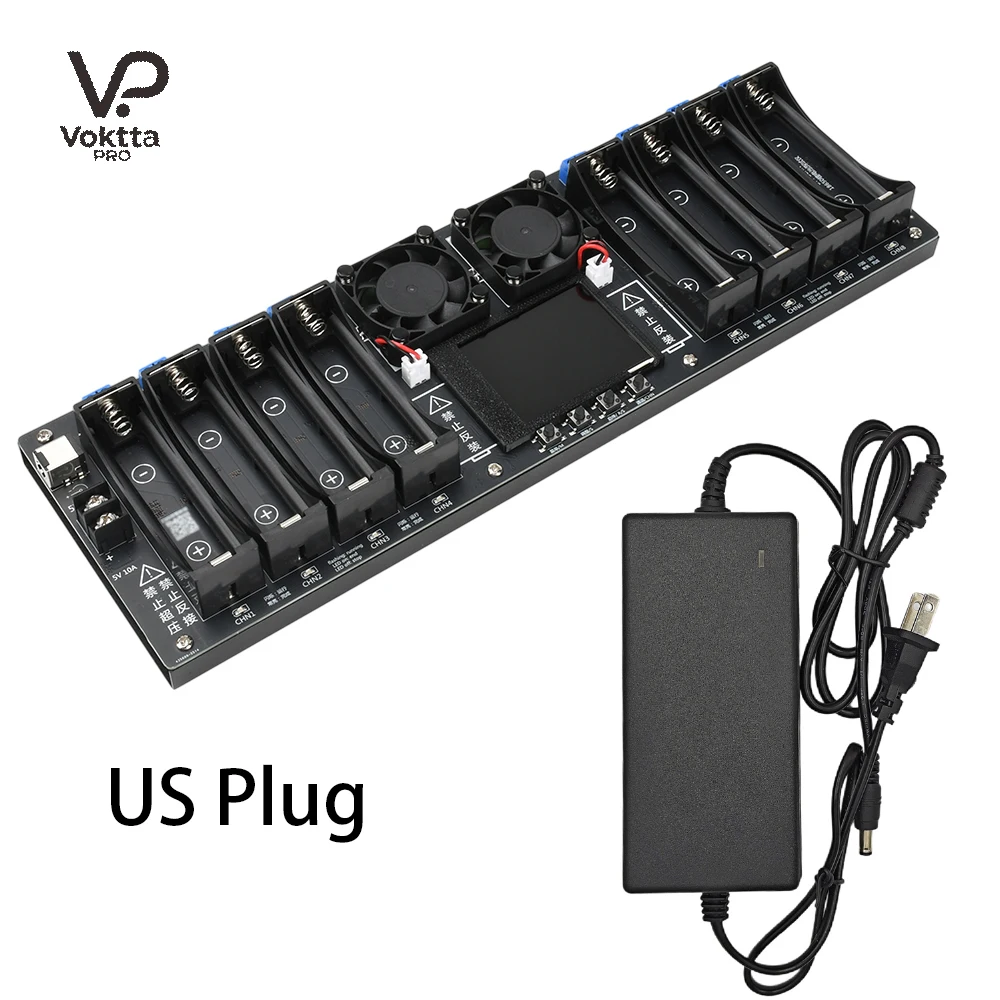 8-kanaals 18650 batterijcapaciteit interne weerstandstester Automatisch opladen Ontladingsmodule 2,4 inch met curve-display