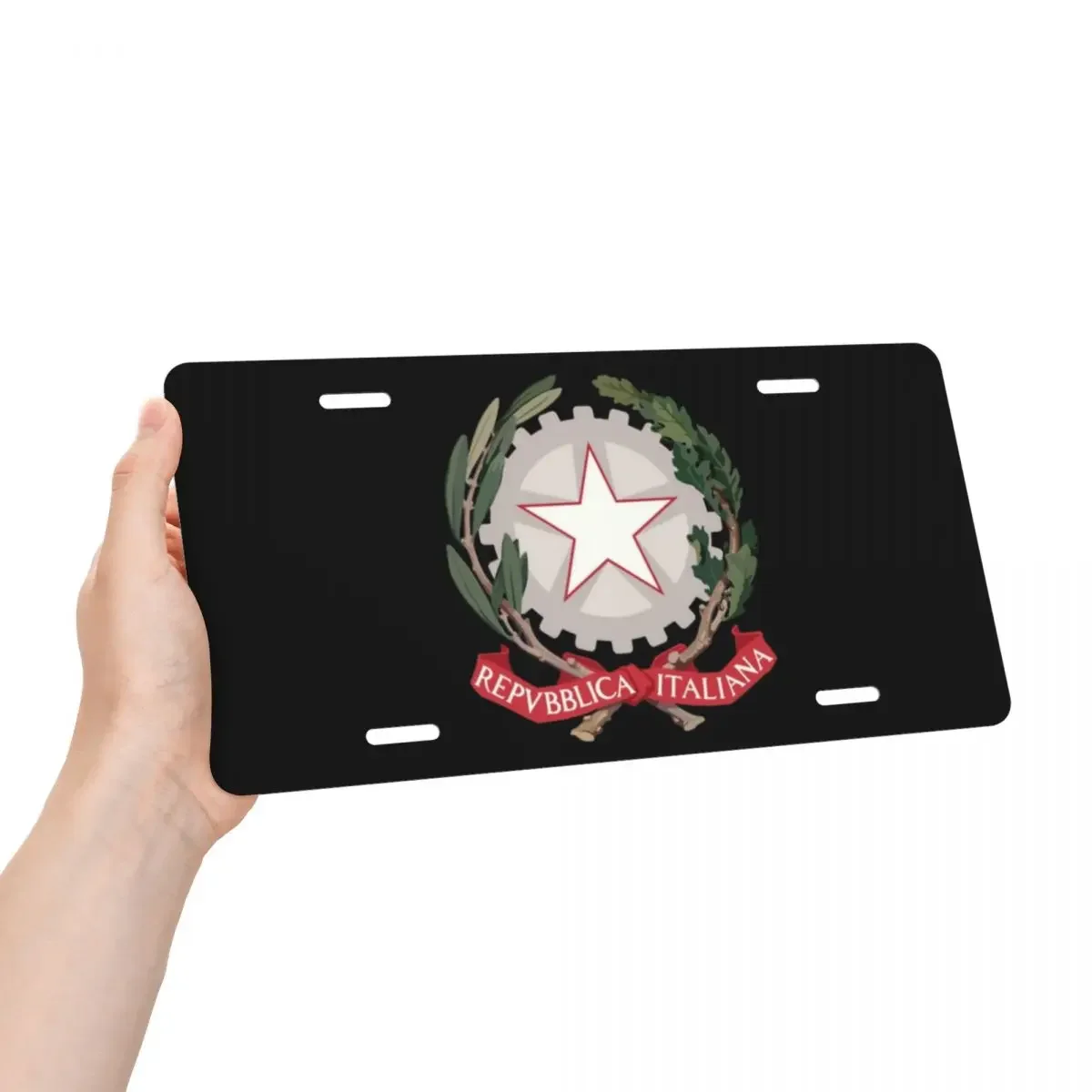 Custom Emblem Of Italy License Plate Italian Republic Decorative Car Front License Plate Cover Aluminum Vanity Tag 6x12 Inch