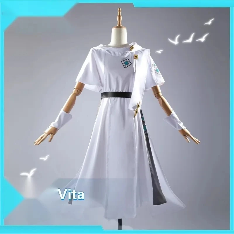 Vita Role-Playing Clothes Halloween Costumes Adult Robe Belt Accessories Hooded Coat Anime Game Honkai Impact 3rd Cosplay Suit