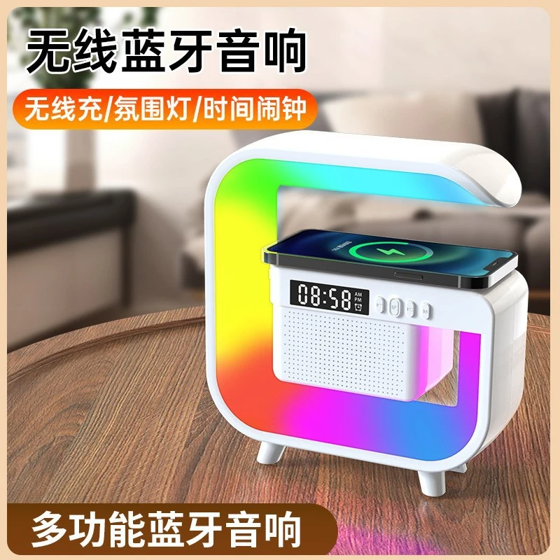 

Multifunction Wireless Charger Pad Stand Speaker TF RGB Night Light Fast Charging Station for iPhone 16 15 Samsung Xiaomi Huawei