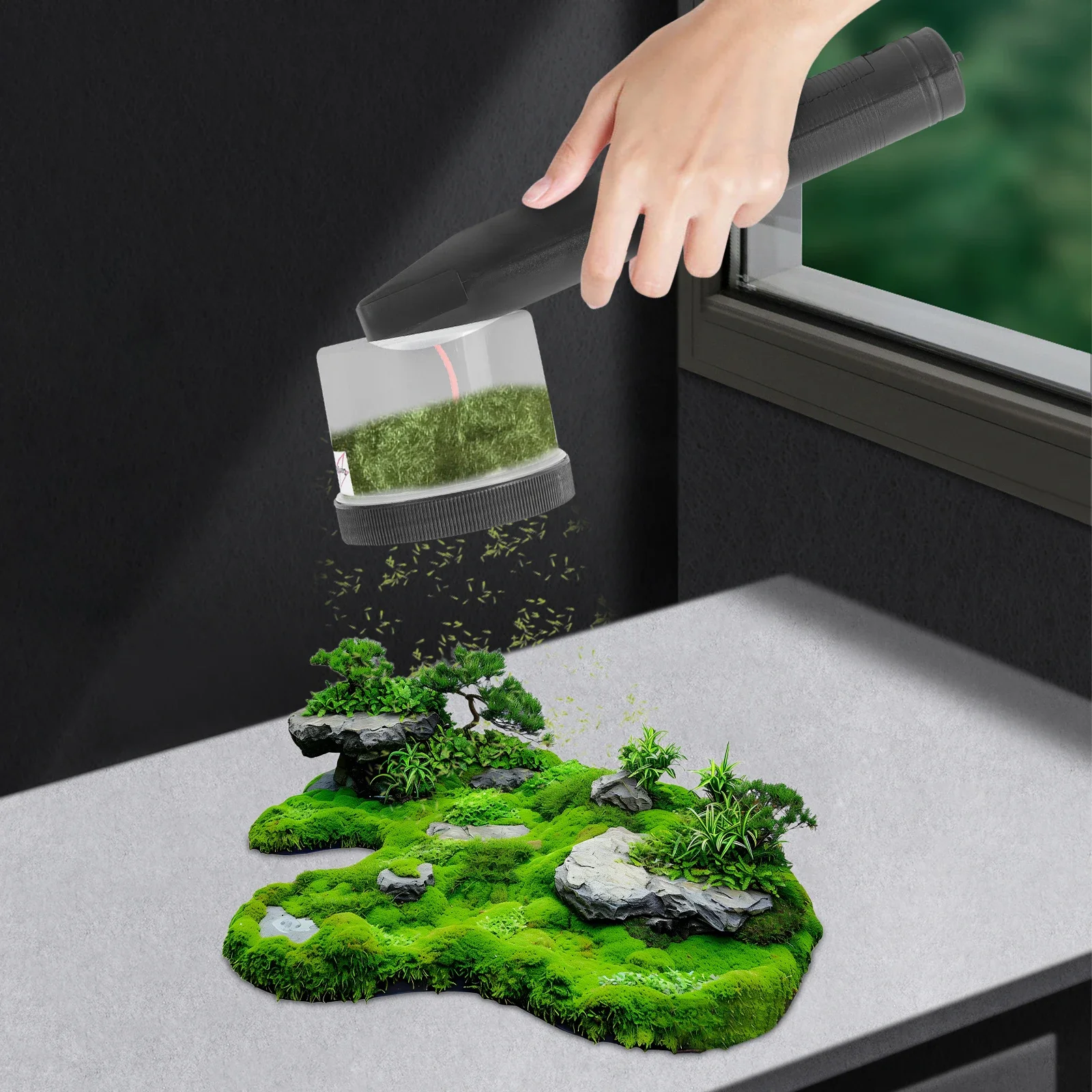 

Мини-статический мини-аппликатор для флокирования травы для флокирующей машины для DIY живописного моделирования песочный стол ручной инструмент