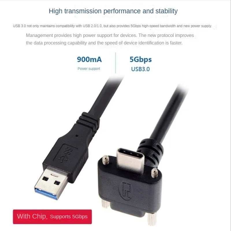 Down up angular usb 3.1 tipo-c parafuso duplo travamento para dados usb3.0 gl3523 cabo repetidor 90 graus 8.0m para câmera oculus quest link