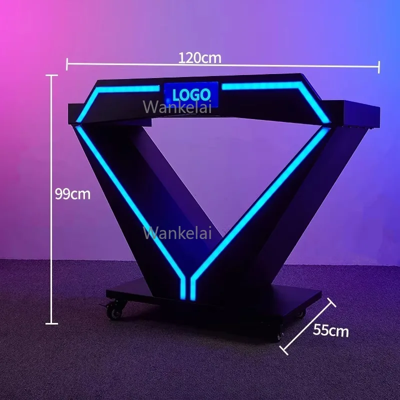 Customized VIP Logo Dj Table Booth Stand Light-emitting Table Player Movable DJ Table For Party Ktv Bouncy Bar Nightclub - Image 4