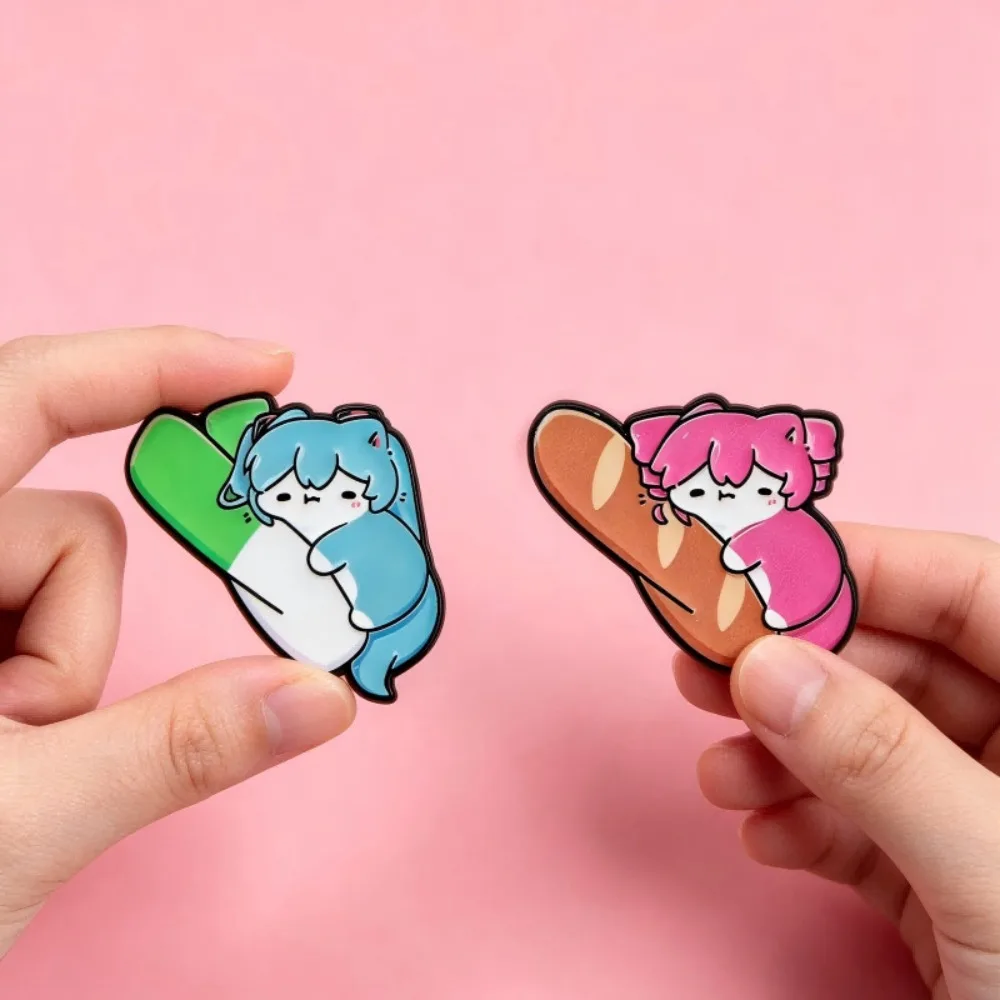Cute Kasane Teto Cat Styling Peripheral Badge Brooch Pins Fan Accessory Decoration Crafts Backpack Jewelry Gift Collection