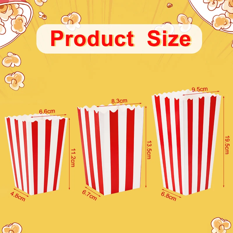 20/50 stücke Popcorn Box Eimer Pommes Frites Tasse Film Nacht Kinder Geburtstag Party Favors Snack Container Tasche Hochzeit Weihnachten liefert – Detail 5