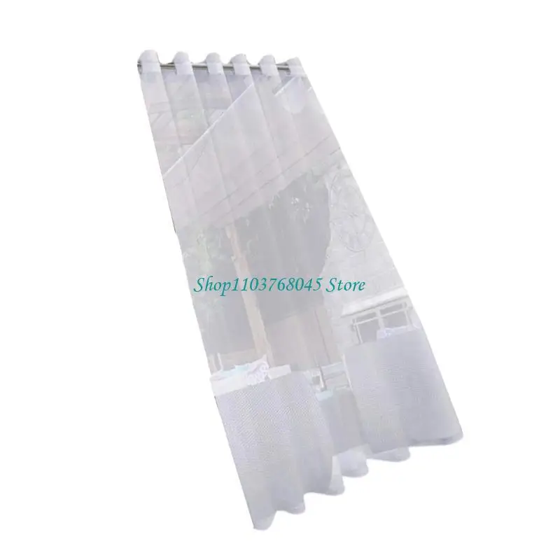 

R53F Waterproofs Outdoor Curtains Transparents Eyelet Voile Curtains for Patioes and Gazeboes