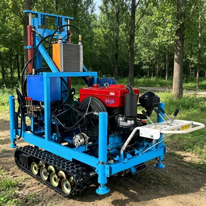 Crawler Type Diesel Water Well Drill 80m Depth Zero Tail Swing Compact Design for Confined Residential Spaces
