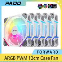 Pado G12 Computer Case Fan Forward Reverse Ventoinha PC 120mm RGB Fan 4pin PWM CPU Cooling Fan 3pin5v Argb 12cm Ventilador