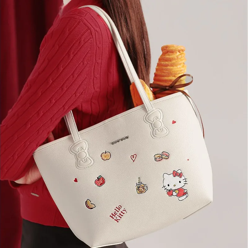 Sanrio Hello Kitty Cute Cartoon Women's Sweet Girl Armpit Bag New Style Fashion Trend Handbag Large Capacity Versatile Tote Bag