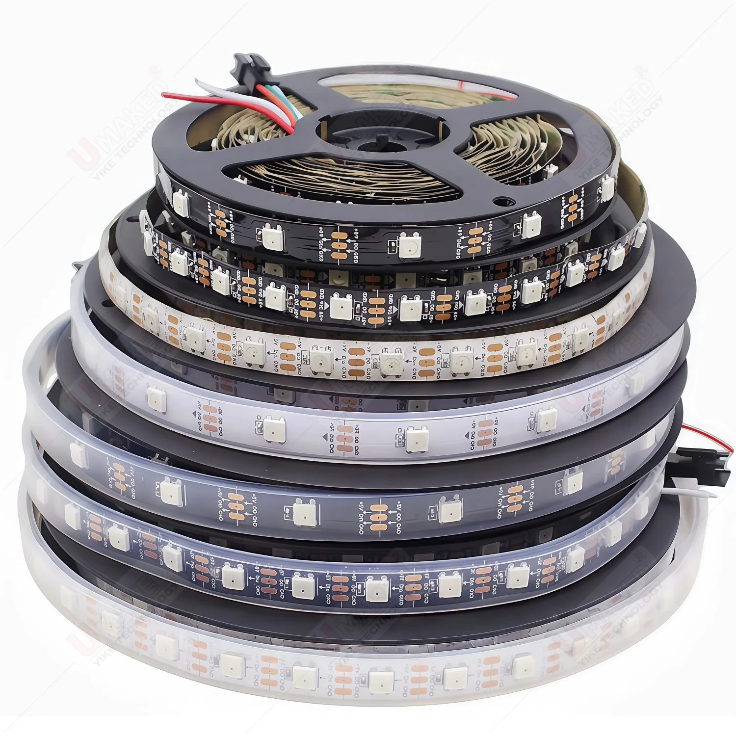 DC5V WS2812B Individually Addressable 5050 RGB Led Strip WS2812 Smart Pixels Led Light Black White PCB Waterproof IP30/65/67 diy