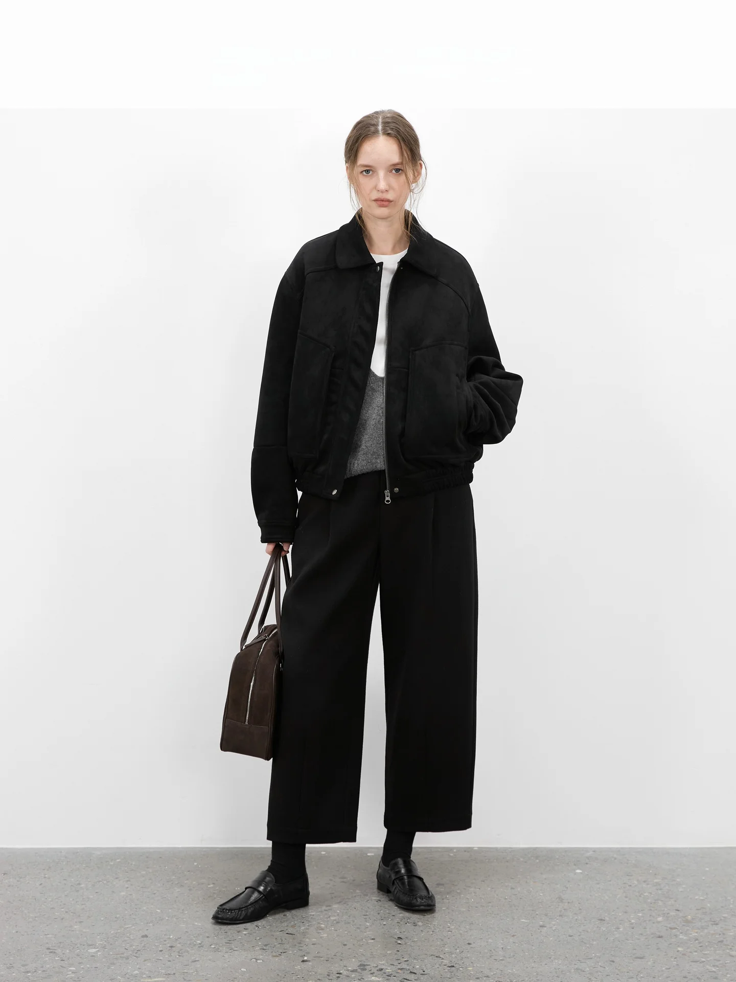 

Женская теплая верхняя одежда Countonme в стиле ретро из замши с воротником-стойкой, плотной текстурой, для осени и зимы, мягкая, уютная