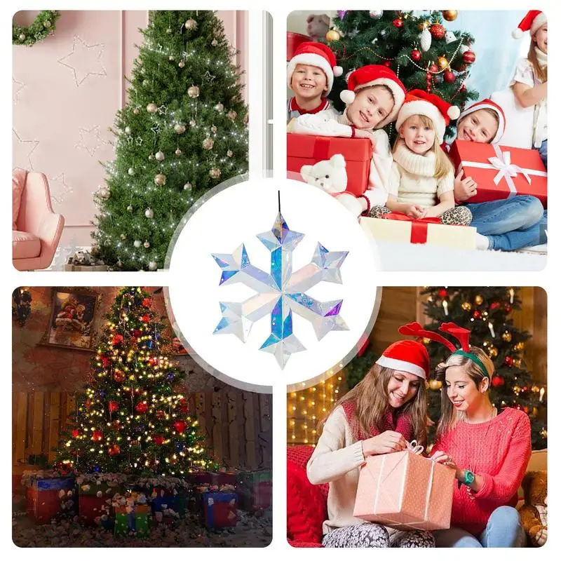 Imagem -05 - Led Snowflake Fairy Lights para Garden Party Indoor Outdoor Guirlanda Natal Decoração da Árvore de Natal Hangable Twinkle