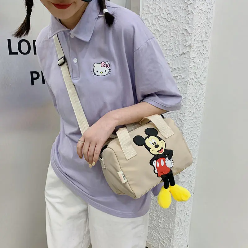 Kawaii Disney Mickey Mouse Shoulder Bag Cartoon New Cross-Body Handbag Large Capacity Portable Storage Bag Mommy Bag Bowling Bag