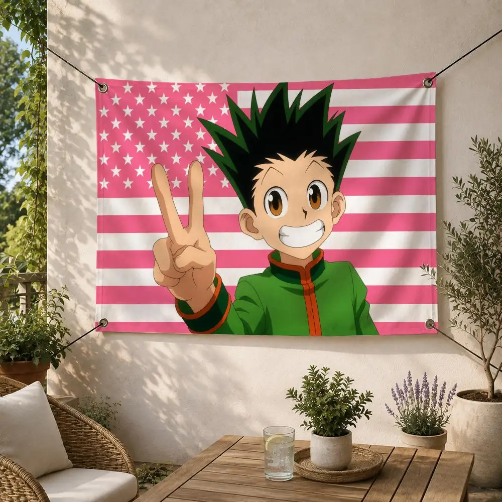 Adventure Anime G-Gon Freecss Flags Decorative Flag Banner for Outdoor Garden Yard Camping Party Home Wall Hanging Decor