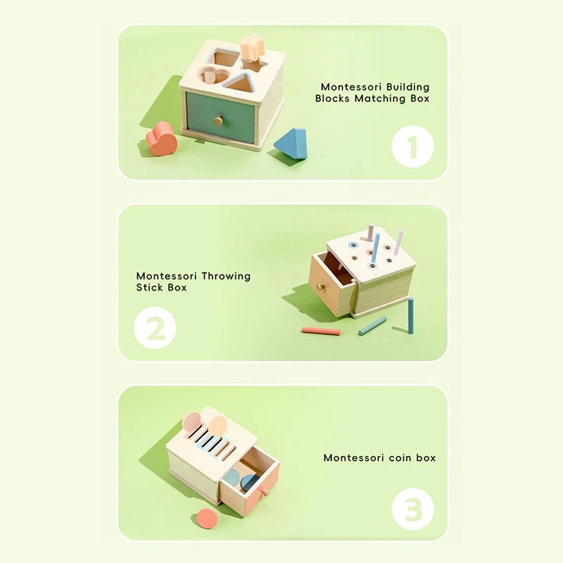 Wooden Color Shape Sorting Toys Drawer Box Busy Board Matching Game Fine Motor Sensory Toys Montessori Learning For Baby Gifts