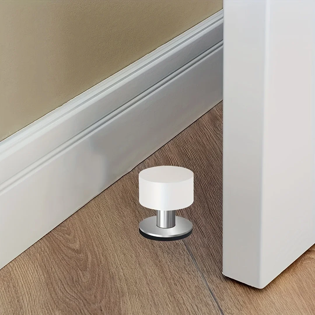 توقف باب مطاطي متين ذاتي اللصق مع قاعدة معدنية واقي حائط لتقليل الضوضاء وممتص للصدمات للاستخدام المنزلي والمكتب والمدرسة #4