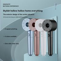 5 Modes Shower Head Set High Pressure One-Key Stop Filter Showerhead Detachable Water Saving Pressurized Shower Head Home Bath