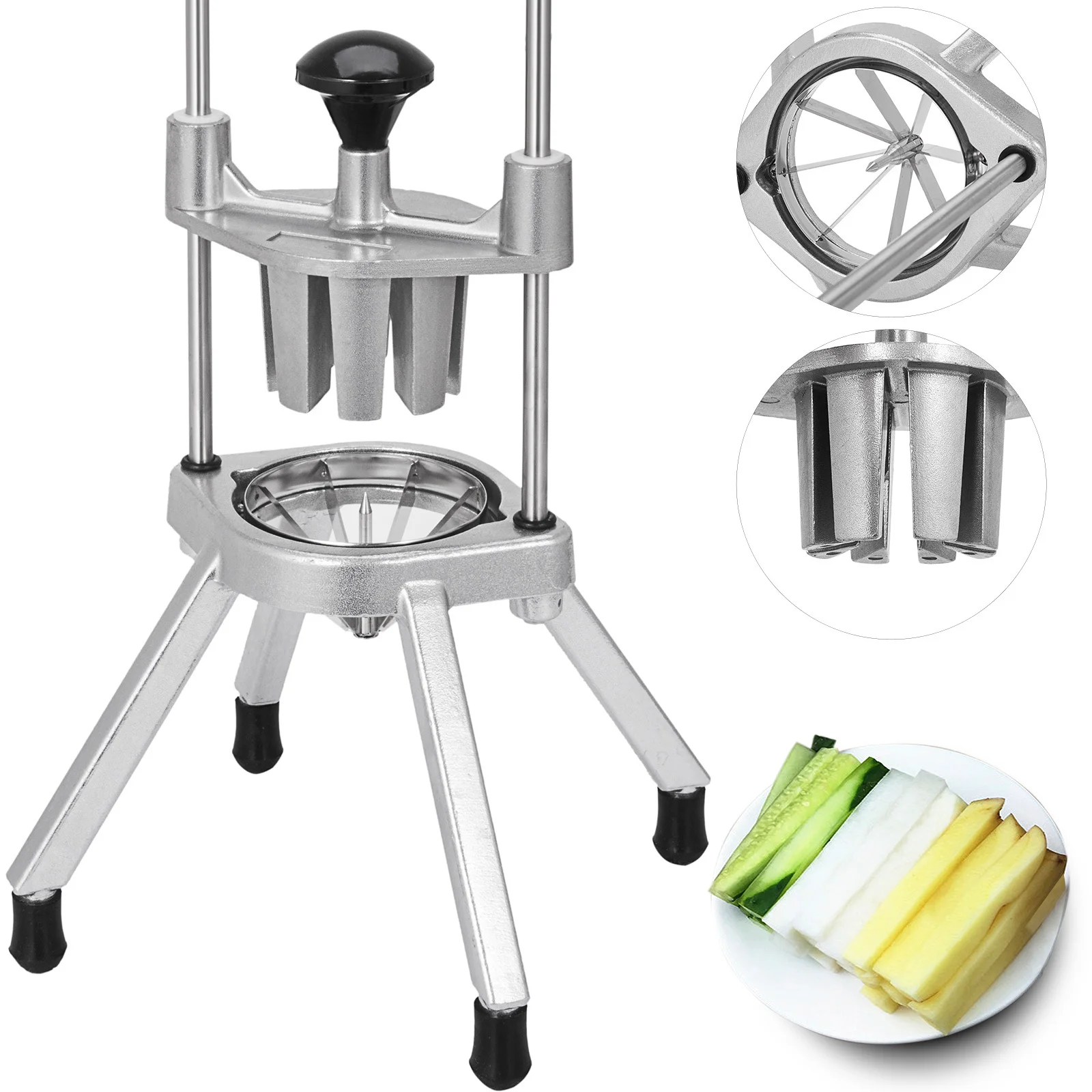 

VEVOR 8-Section Commercial Easy Wedger Stainless Steel Blade Fruit Lime Slicer, Lemon Cutter 8 Wedges for Bar Restaurant