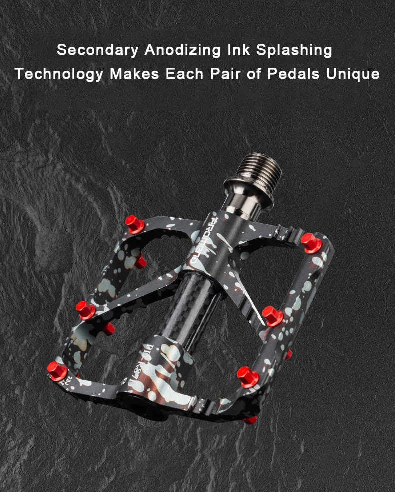PROMEND MTB-Pedale, ultraleicht, 3-Lager-Pedal, Rennrad, spritzwassert, buntes Kohlefaser-Achsenrohr, Pedal, Fahrradzubehör – Detail 8