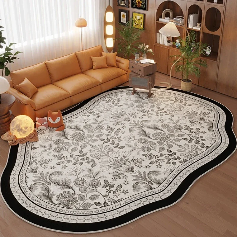 Living Room Carpet Vintage Irregular Shape Large Area Printed Mat Plush Fluffy Bedroom Cloakroom Rest Area Rug Alfombra Tapis 러그