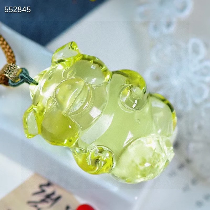 

Natural Yellow Citrine Quartz Pig Pendant 47.8*33.5*24mm Women Men Jewelry Citrine Wealthy Necklace AAAAA