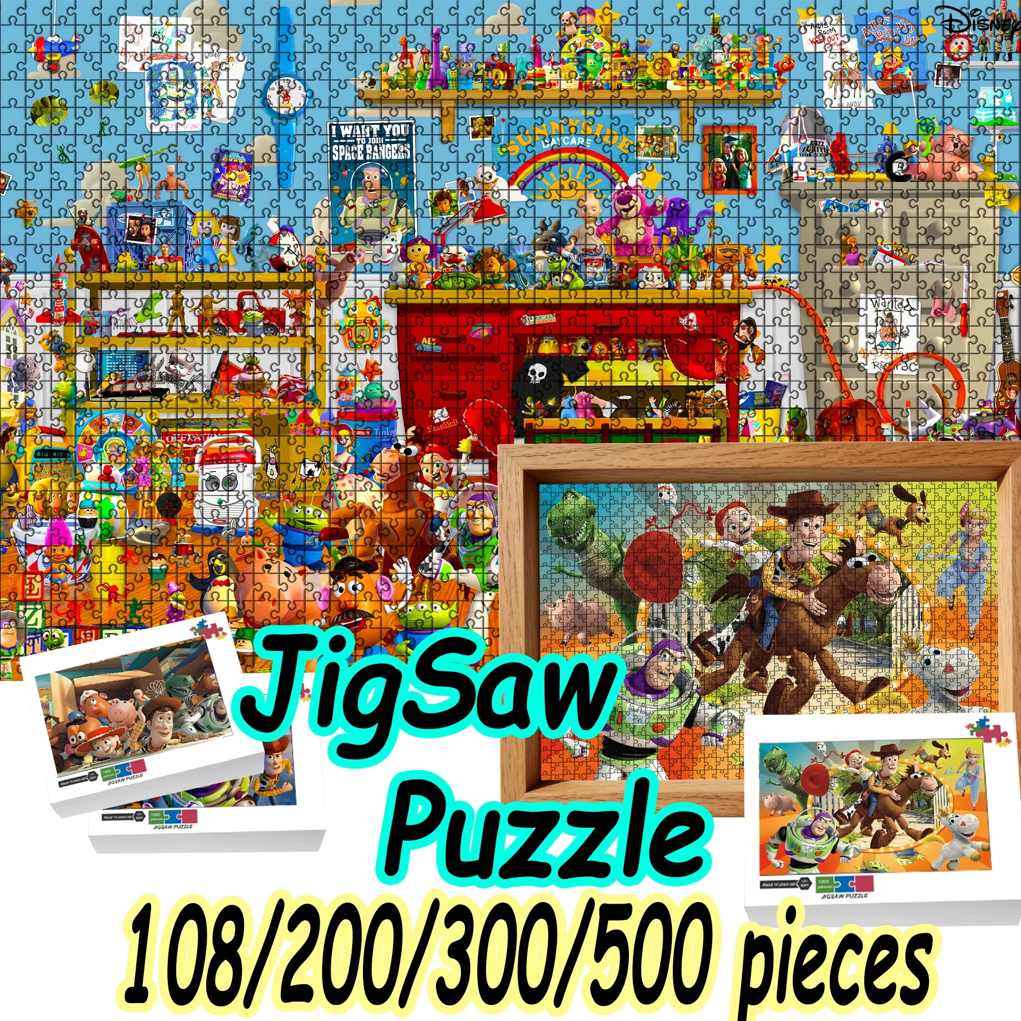 

Деревянный напольный пазл Disney Toy Story Базз Лайтер, 108/200/300/500/1000 деталей, высококачественный подарок, веселая игра для вечеринок