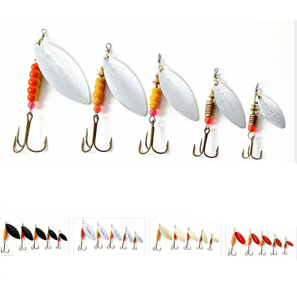 

with Hooks Spinner Lure Bait Wobblers 4.5g/7.0g/12.5g/17.4g/27.1g Spoon Lures Sequin Biomimetic Metal Fishing Lure Carp Fishing