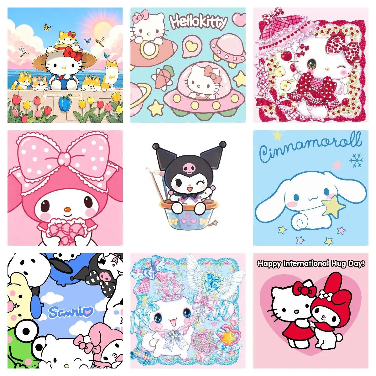 5D DIY Diamond Painting Cute Cartoon Sanrio Characters Hello Kitty Kuromi My Melody Cinnamoroll Pompompurin Kawaii Rhinestone