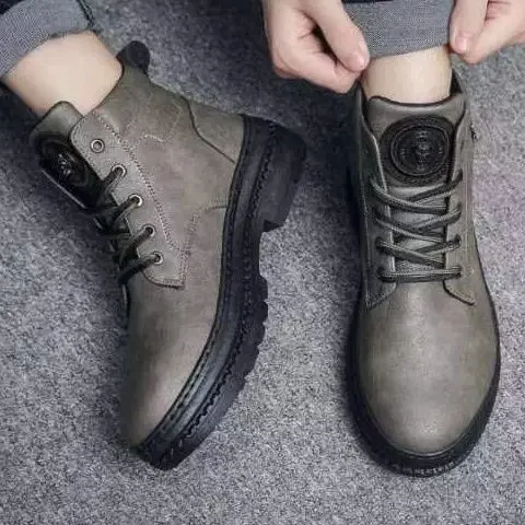 Male Shoes With Zip Casual High Cut Men\'s Boots Low Price Sale Original Deals Footwear Trendy 2025 Quality Offer In Promotion