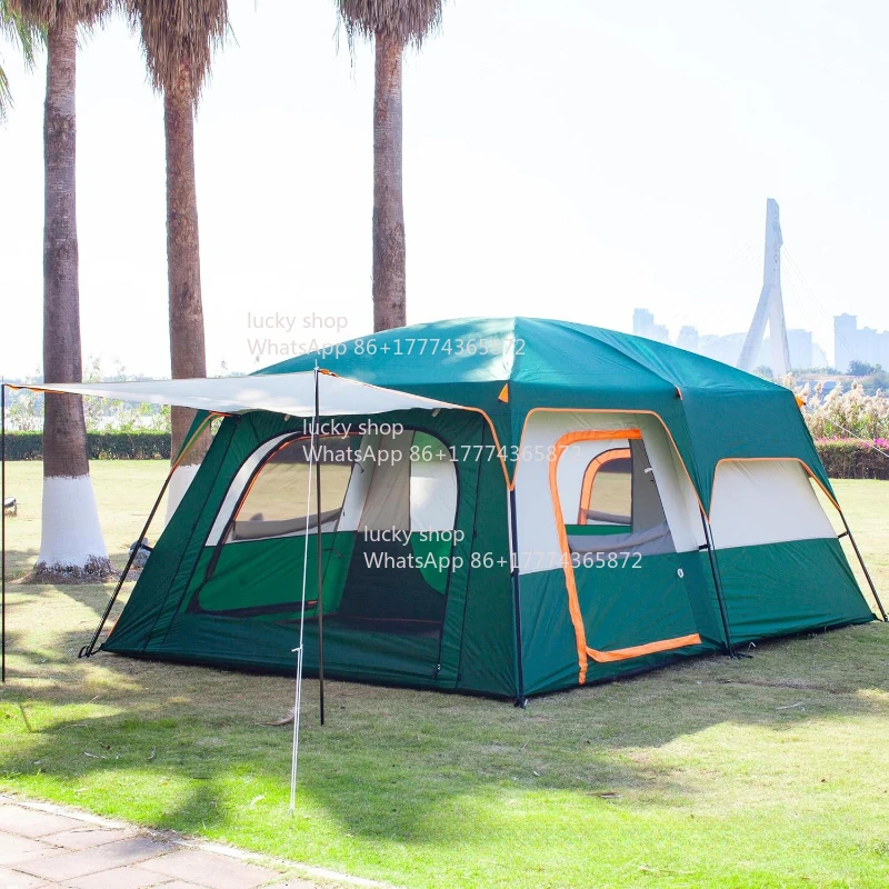 Large Family Tent Waterproof Outdoor 3-4 People Sun Protection Windproof Panoramic Day