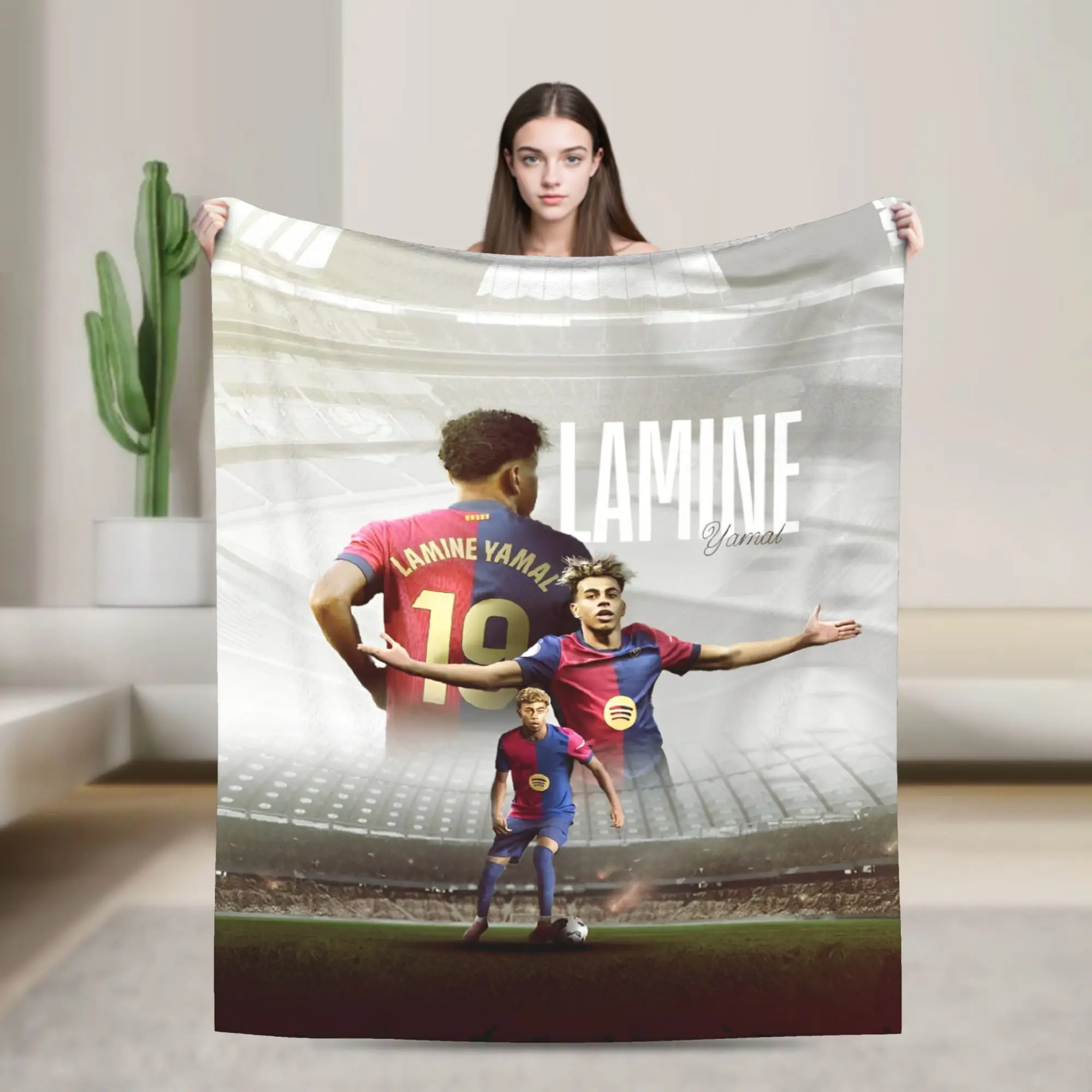 Spain 19 Football Lamine Y-Yamal Flannel Blankets  Creative Throw Blanket for Home 150*125cm Bedspreads
