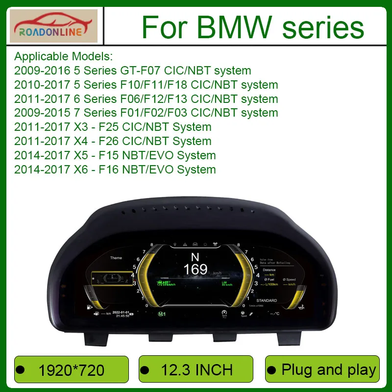 

2025 New Lcd Digital Dashboard Cluster Digital For BMW5 Series GT/5/6/7 Series X3/X4/X5/X6 CIC/NBT/EVO System Cockpit Instrument