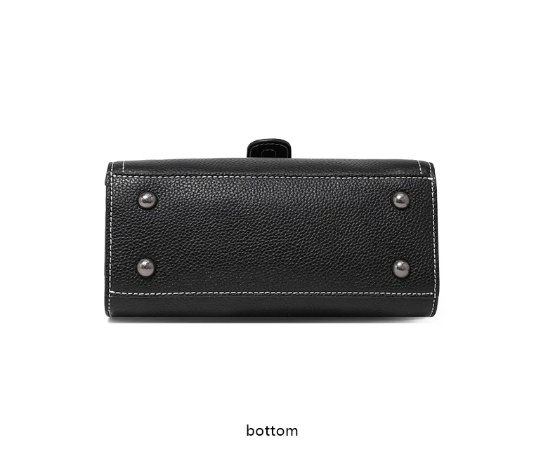 Aidrani 2026 Commuter Litchi Grain Hochwertige Kleine Schultertasche aus Leder für Damen mit Schnalle, Schwarze Kleine Quadratische Tasche – Detail 13