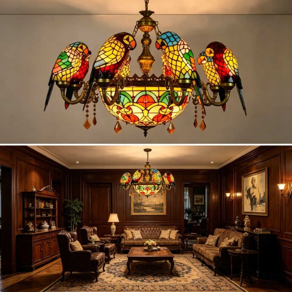 Parrot Chandelier Personality Creative Luxury Atmosphere Hotel Villa Restaurant Corridor Art Decorative Lights