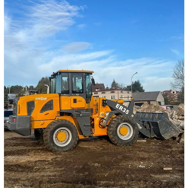 Everun Desain Baru ER35 3000kg Alat Pemuat Roda Artikulasi Depan dengan Bak Kompak untuk Pertanian