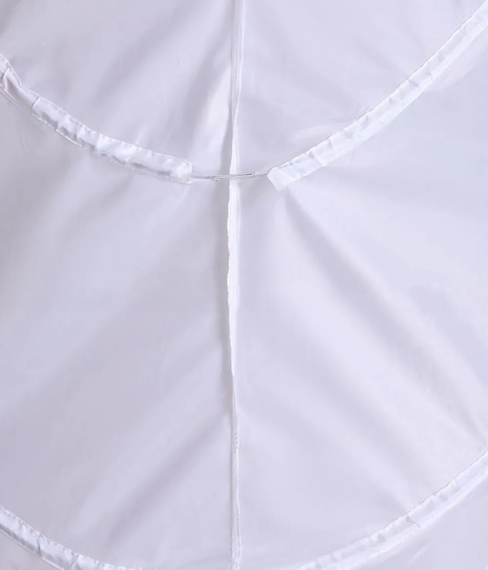 Acessórios de casamento saias com trem branco 2 aros underskirt crinoline para vestido formal de noiva em estoque