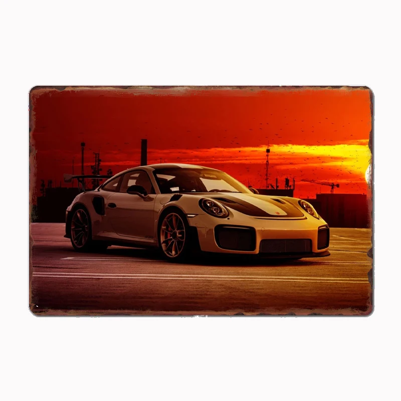 Luxury Classic Car 0911 Sunset At The Docks Metal Sign Poster Garage Room Decor Automobile Club Custom Tin Vintage Home Decor