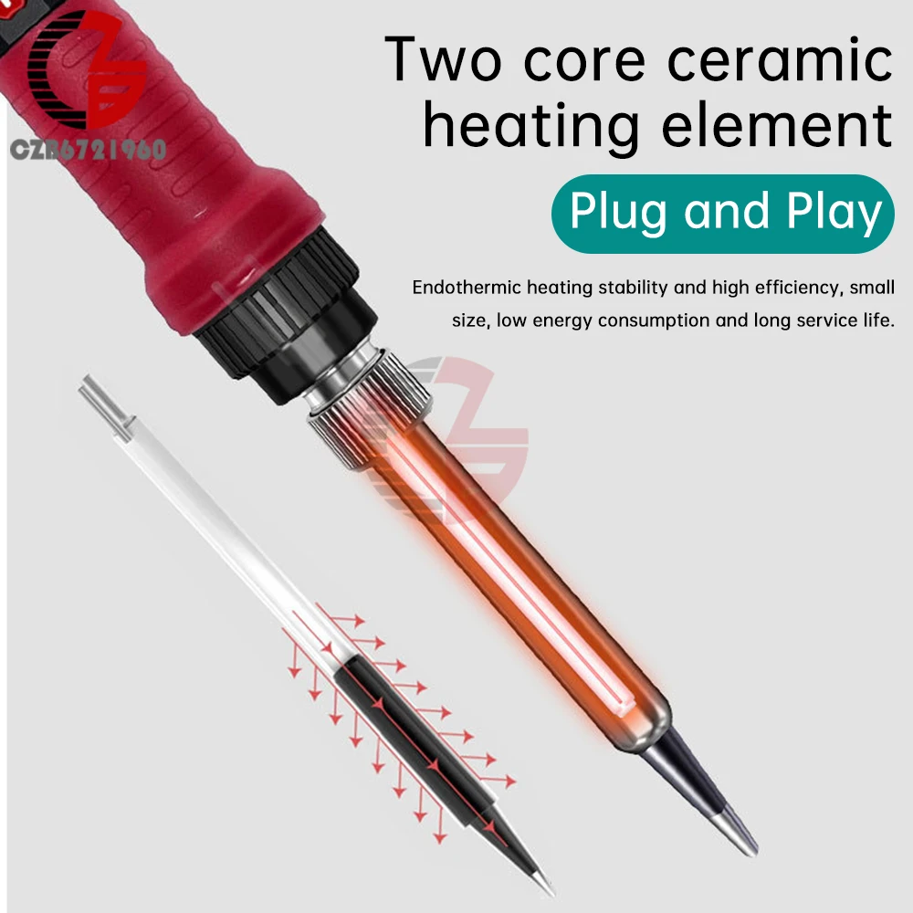 80W LED Digital Display Electric Soldering Iron Constant Temperature Adjustable Soldering Iron Welding Repair Tools 110V / 220V